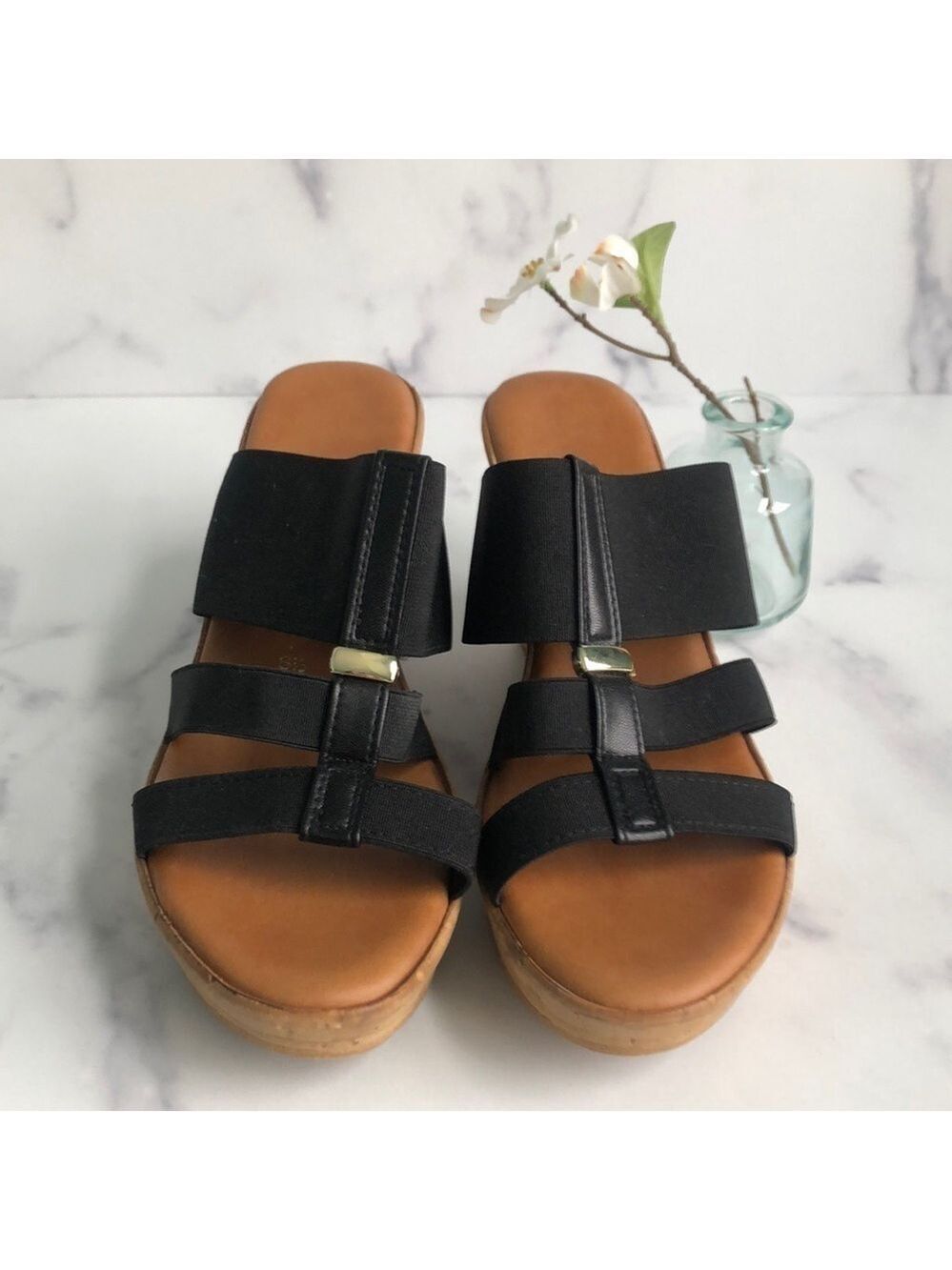 Italian Shoemakers Made In Italy Wedge Vali Wedge Sandals Size 6.5M